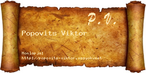 Popovits Viktor névjegykártya